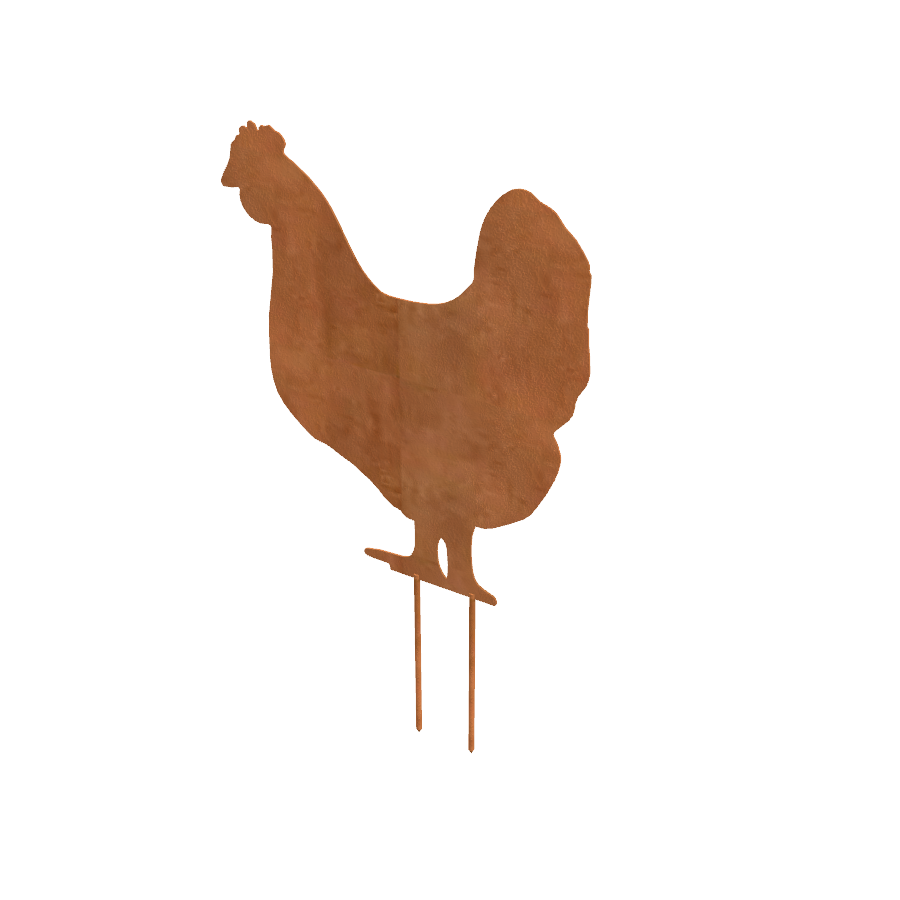 Décoration de jardin Poulet en acier corten