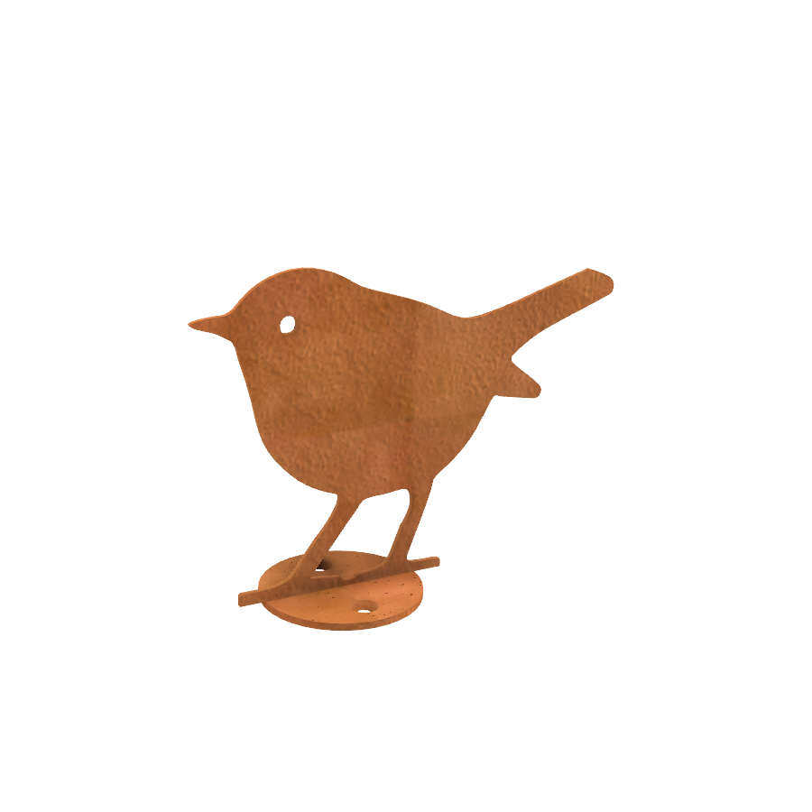 Décoration de jardin Robin en acier Corten