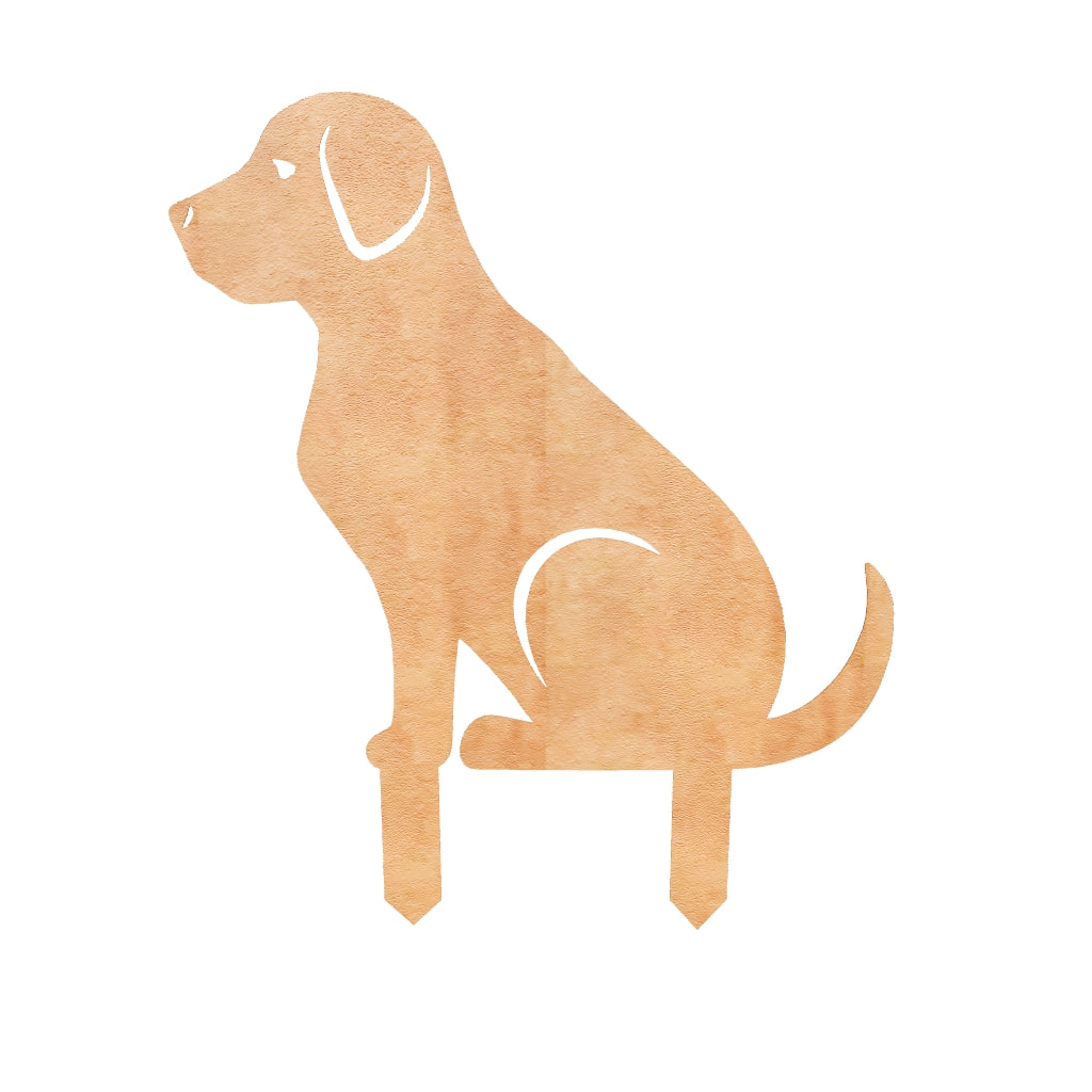 Déco de jardin Chien assis en acier corten