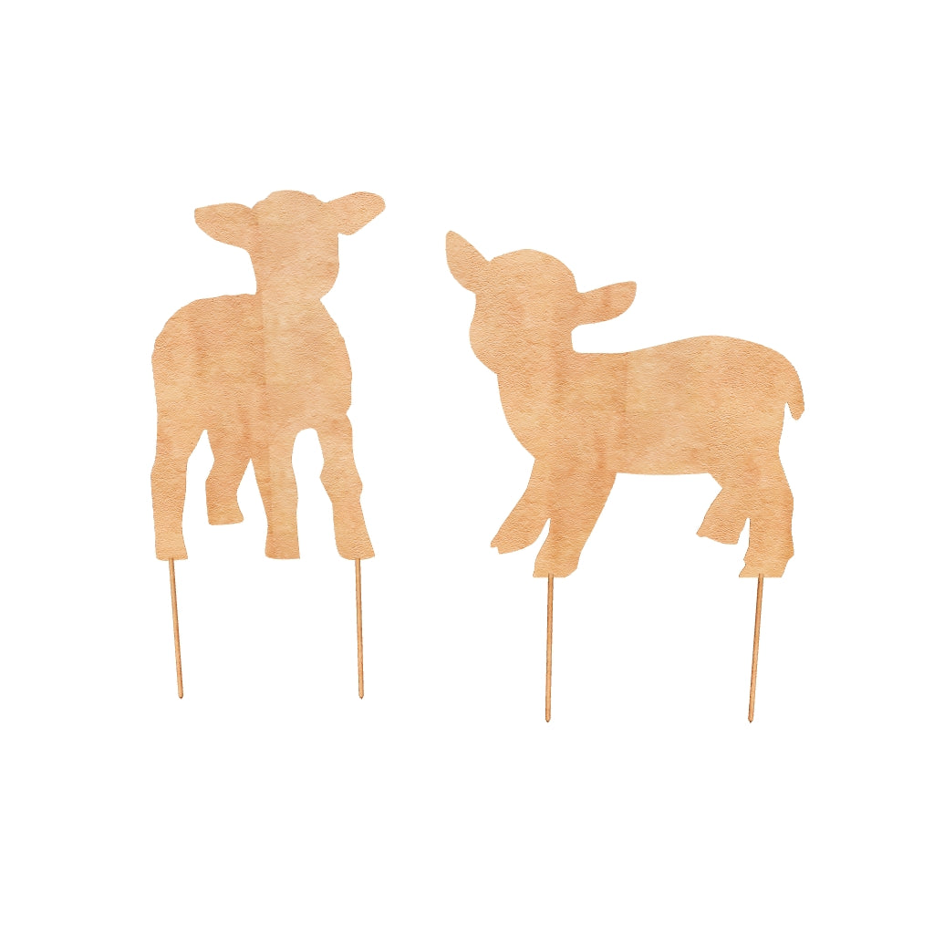 Décoration de jardin Agneaux en acier corten lot de 2