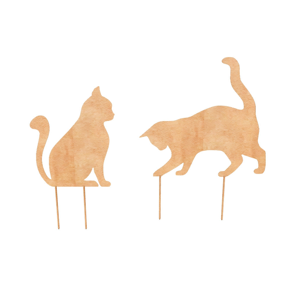 Gartendeko Katzen aus Cortenstahl (2er-Set)
