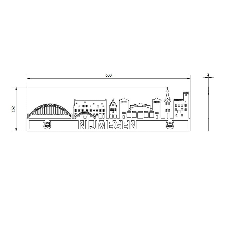 Skyline woonplaatsbord NIJMEGEN